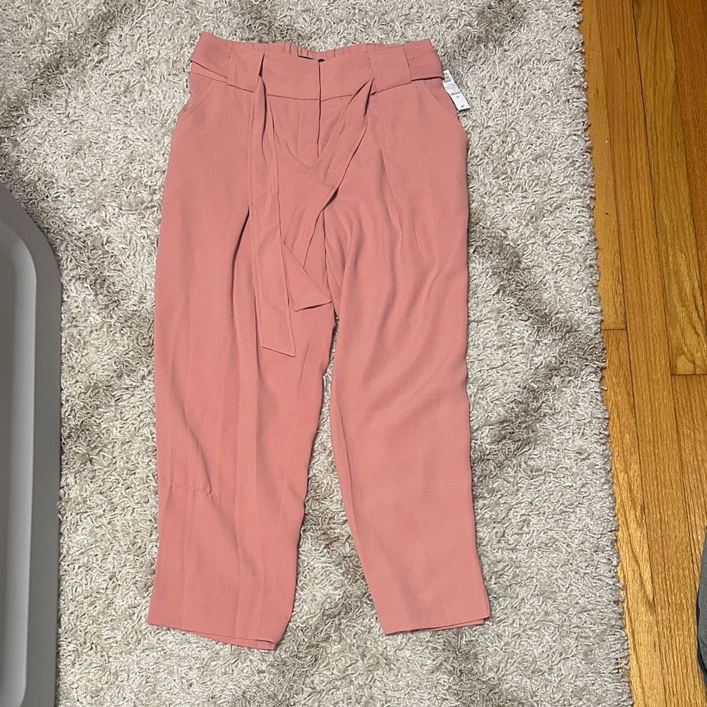 The Limited Coral High-Waisted Trousers with Belt